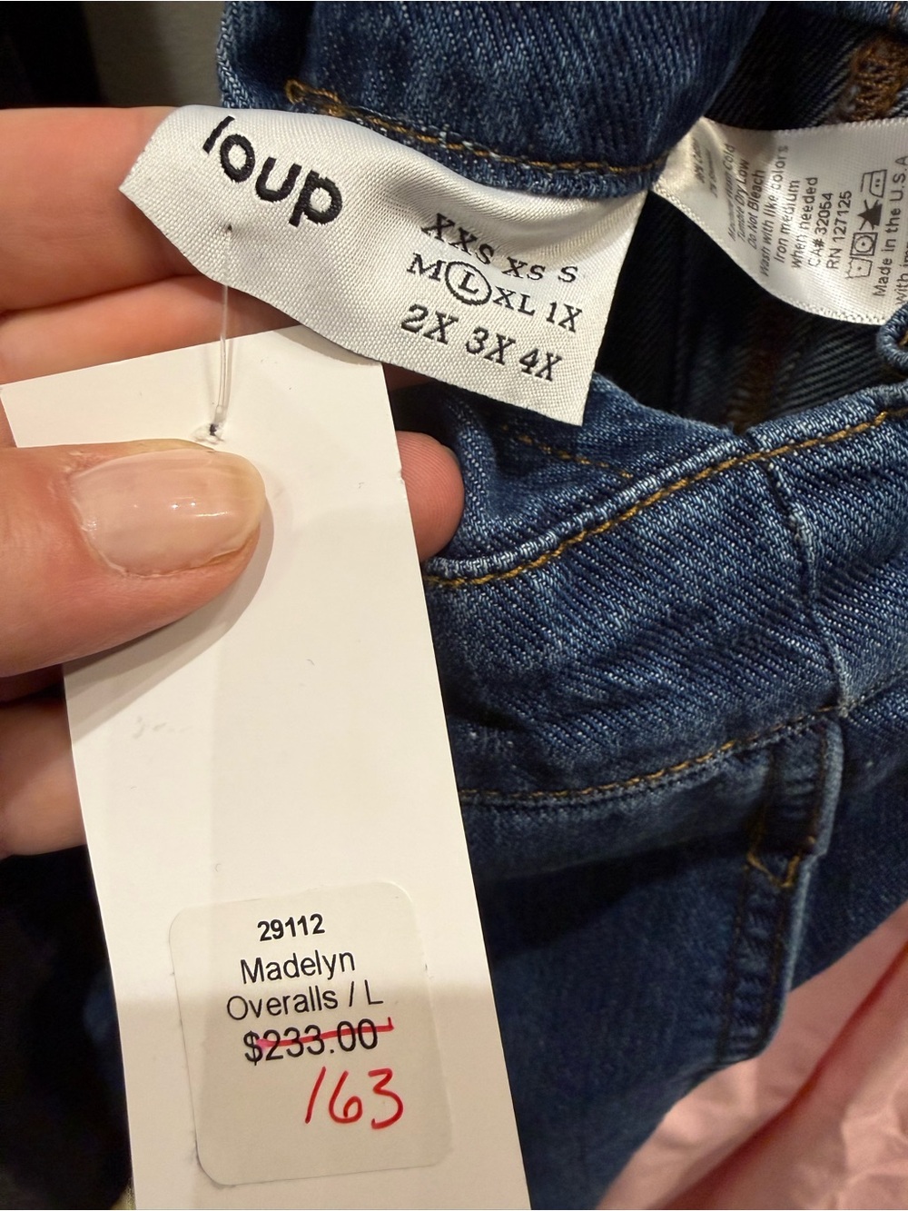 Loup Madelyn Zip Front Denim Overals - Picture 10 of 12